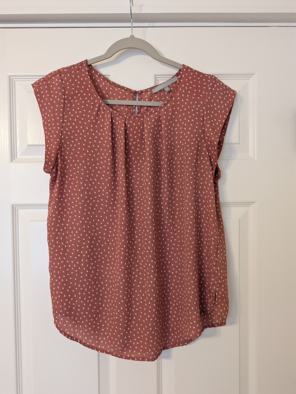 Sweet Rain Terracotta Dot Pattern Blouse (Size S)